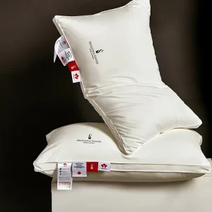 Eco friendly High Quality Natural Goose Down Feather 100% Cotton Pillow Comfortable and Soft Hotel for Sleeping