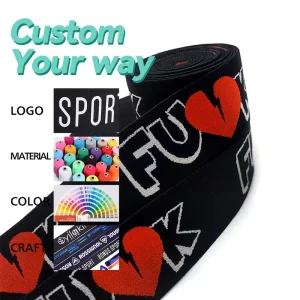 Eco-friendly Jacquard Animal Pattern Elastic Webbing With Custom Logo Letters For Bags Home Textiles Garments