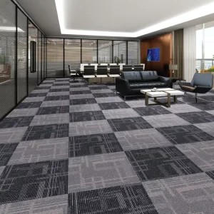 Eco friendly Loop Pile Self Adhesive 50×50 Modular PVC Carpet Tiles Modular PU Backing Nylon Carpet Tiles