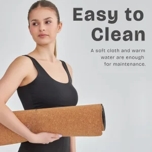 Eco friendly Non toxic Rubber Cork Yoga Mat 183cm Thickened Non slip Rectangular for Aerobics Fitness Laser engraved Logo