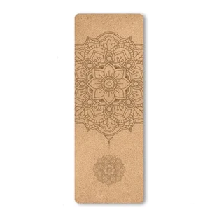 Eco friendly Pilates Mats Home Fitness 5mm Thickness Double Sided Anti Slip Waterproof Stain Resistant Cork Yoga Mat