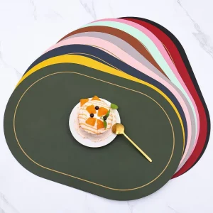 Eco friendly Pu Leather Table Mat Placemats Coaster Set for Restaurant Hotel Home Decorate