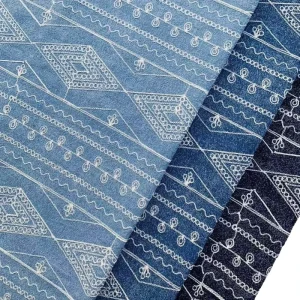 Economical and Affordable Chinese Style 10 Diamond Stripe Woven Embroidered Denim Fabric for Children’s Clothing Luggage Fabric