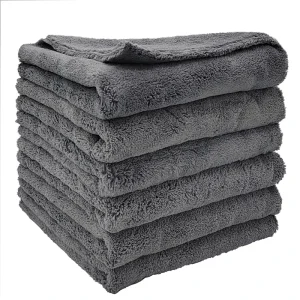Edgeless Microfiber Towels Cars Wash 550GSM 6 Pack 40*40 Super Absorbent Soft Coral Velvet Detailing Polishing Car Drying Towel