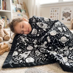 Educational DIY Doodle Kids Throw Blanket Knitted Polyester Coloring Factory Price Low MOQ Private Label Export Quality OEM ODM