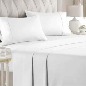 Egyptian Cotton Duvet Cover 600tc Bed Sheet Set Double Brushed with Quilt Cover and Fitted Sheet Flat Sheet and Bed Cotton