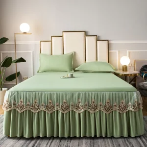 Elastic Belt Bed Skirt Set Home and Hotel Bed Skirt Covers Washable Dorm Single Bed Skirt