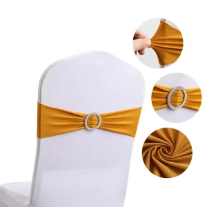 Elastic Chair Sashes Custom Color Wedding Banquets Chair Band Party Home Decorative Gold Sky Blue Chair Sash Chair Sashes Gold