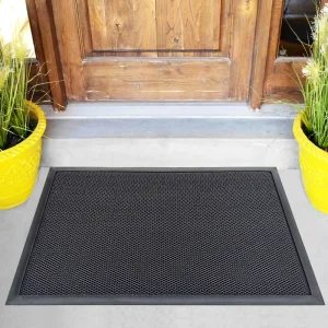 Elastic Mesh Polyester Stain Resistant Pet Friendly Door Mat with Non-slip Backing for Outdoor Entrance
