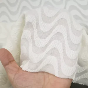 Elastic Nylon Spandex Wave Striped Sheer Jacquard Lace Hollow Mesh for Lingerie Nightgowns Loungewear & Wedding Dresses