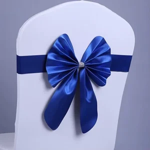 Elastic Royal Blue Wedding Chair Sashes