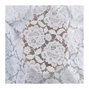 Elastic Spandex Lace Fabric Eyelet Design Soft Comfortable Knitted Lightweight 90N10SP Material Women’s Garments Home Custom