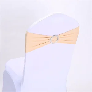 Elastic Stretch Sashes Bows Chair Cover Bands Ties With Buckle Slider for Wedding Party Reception Events