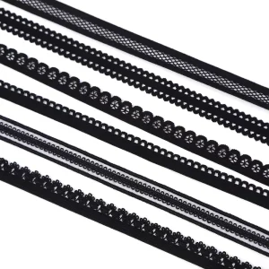 Elastic for Clothing Panties Dress Robe Lace Trim Voile Lace China Guipure Embroideryblack