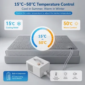 Electric 4 in 1 Pet Cooling Mat Bed Heating System RV Compatible Waterproof Overheat Protection 15 50C 4 Sizes 50×50 160x125cm