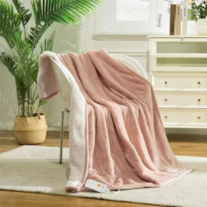 Electric Blanket 5 Heat Settings Hypoallergenic Fabric Quick Warm Up Machine Washable
