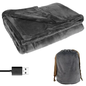 Electric Blanket 63x33in Soft Flannel Heated Blanket USB Heating Throw