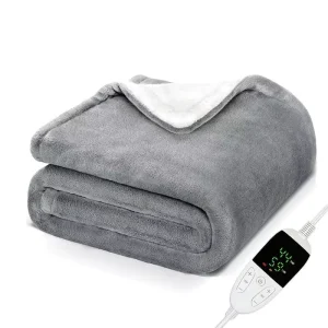 Electric Blankets Flannel & Sherpa 6 Heat Settings 10 hour Time Auto Off Function Heated Blanket Over Heated Protection