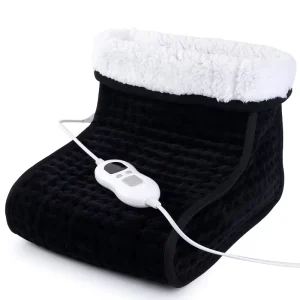 Electric Flannel Foot Warmer with Therapy Folded Quilted Design Machine Washable Four Seasons Use