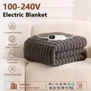 Electric Heated Blanket Faux Fur Soft Plush Washable Fast Heating Throw Blanket for Sofa Bed OEM ODM