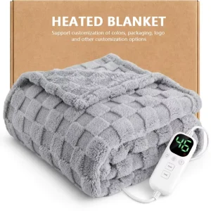 Electric Heated Blanket Flannel Fleece Heated Throw Blanket Soft Warm Machine Washable Winter Blanket OEM ODM