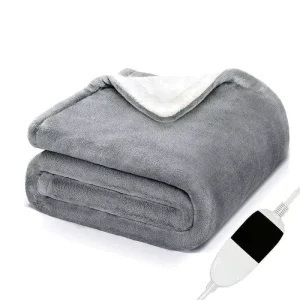 Electric Heated Blanket Flannel Sherpa Quilted 6 Heat Settings 10 hour Auto off Overheated Protection