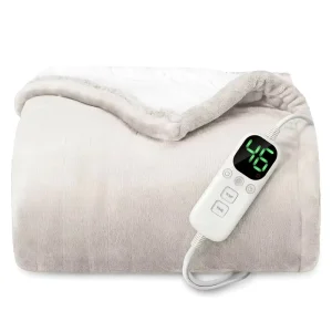 Electric Heated Blanket Heated Throw Intelligent Temperature Control Overheat Protection Luxury Faux Fur Soft Blanket for Winter