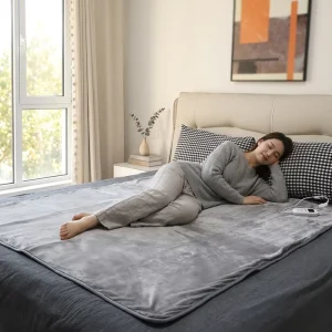 Electric Heated Blanket Smart Control Fast Heating Flannel Fleece Material Overheat Protection Household Use Single Bed Size