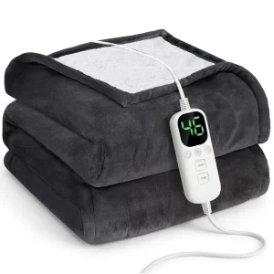 Electric Heated Blanket Soft Flannel Heated Throw Blanket with Temperature Control for Couch Sofa Bed