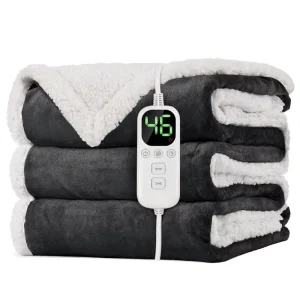 Electric Heated Blanket Soft Fleece Throw Blanket Temperature Control Washable Fast Heating Winter Home Sofa Use