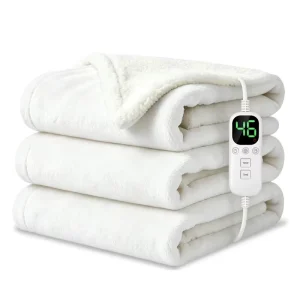 Electric Heated Blanket Soft Sherpa Fleece Throw Blanket Fast Heating Auto Shut Off Temperature Control OEM Supply