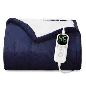 Electric Heated Blanket With Sleeves 12H Timer Machine Washable Flannel Heated Wearable Blanket for Office Home Sofa