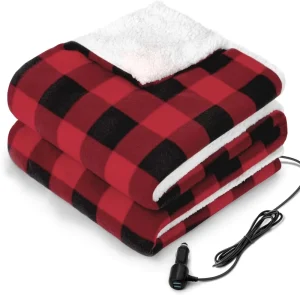 Electric Heated Blanket for Cars and Outdoor Picnic Camping Portable Windproof Foldable