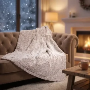 Electric Heated Blanket with Washable Soft Sherpa Overheat Protection and Heating Wire for Cozy Winter Nights