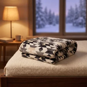 Electric Heated Flannel Rug Throw with Temperature Control for Winter Home Use Auto Shut off & Machine Washable