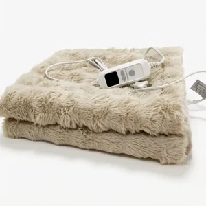 Electric Heated Throw Blanket Faux Rabbit Fur Fast Heating Soft Warming Blanket OEM Custom for Home Winter Use