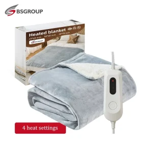 Electric Heated Throw Blanket Winter Washable Quilted Thermostatic Control Overheat Protection Sherpa Fleece for Sofa