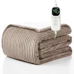 Electric Heated Throw Over Blanket with Temperature Control Skin-Friendly & Breathable Warm Portable Travel Blanket 220V/110V