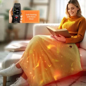 Electric Heated Throw Shawl Carbon Fiber Heating USB Rechargeable Polyester Velvet Material Portable Adjustable