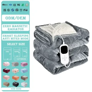 Electric Heater Flannel Fleece Blanket Rechargeable Switch Controller Heating King Size Electric Blanket for Winter UK Plug