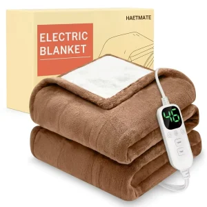 Electric Heating Blanket ETL Approved PTC NTC Protection Machine Washable Plush Heated Blanket for Bed Sofa Winter Gift