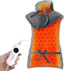 Electric Heating Pad Blanket for Back Shoulder Neck 56x85cm 6 Heat Settings Auto Shutoff Heated Shawl for Home Office Travel
