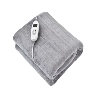 Electric Over Blanket 10 Heat Setings 1-9h Adjustable Timer Flannel Fleece 100W