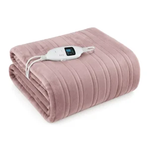 Electric Throw Blanket 110V 50*60 Inch Flannel Fleece Fast Heating Overheat Protection Machine Washable FCC ETL Certified