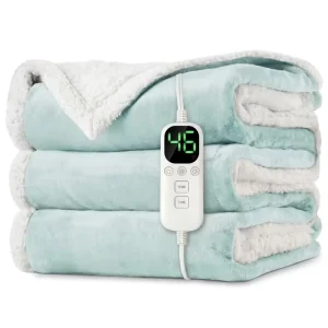 Electric Throw Blanket Fleece+Wool Heated Blanket Soft Fleece Temperature Control Machine Washable Winter Home Use Manufacturer