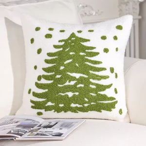 Elegant Accent Cushions Green Christmas Tree Throw Pillow for Ideal Housewarming Birthday Gift