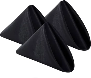 Elegant Black Bailarina Cloth Napkins Ideal for Banquets Parties Weddings