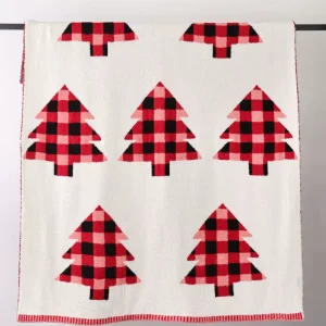 Elegant Classic Pattern 1150g 50*70 Soft 100% Polyester Custom Christmas Design Lightweight Knit Throw Blanket for Family