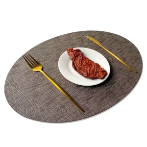 Elegant Double Sided PVC Leather Place Mats Classic Style Heat Resistant Table Coasters for Restaurants