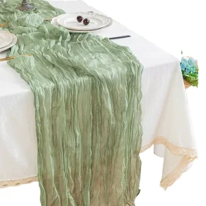 Elegant Durable Printed Gauze Table Flag Cheesecloth Runner Luxury Embroidered Classic Reusable Wedding Home Parties Woven